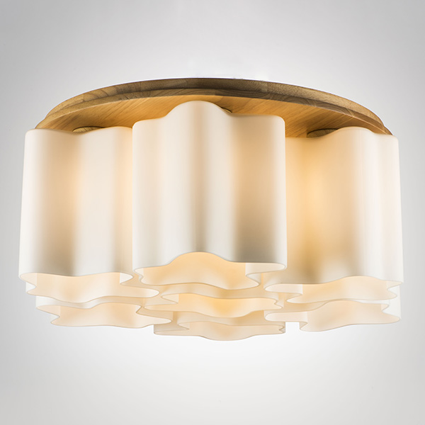 802075 Люстра NUBI LEGNO 7х40W E27 СВЕТЛОЕ ДЕРЕВО/БЕЛЫЙ