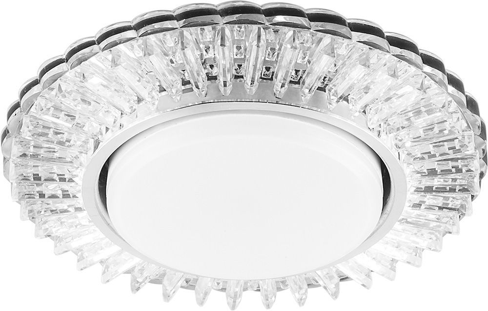 Светильник встраиваемый с белой LED подсветкой Feron CD4025 потолочный GX53 без лампы прозрачный FERON CD4025