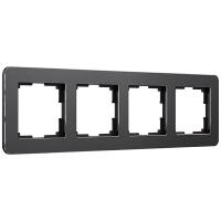W0042608/ Рамка на 4 поста Platinum (черный алюминий)