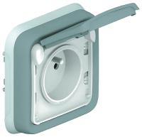 Legrand Plexo Серый Розетка 2К+3 безвинт. зажим франц. станд.