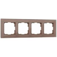 W0041142/ Рамка на 4 поста Favorit (латте  стекло)