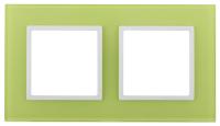 14-5102-26 ЭРА Рамка на 2 поста, стекло, Эра Elegance, лайм+бел (5/50/1200)