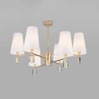 Потолочная люстра с тканевыми абажурами 60137/6 золото