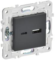 SKANDY Розетка USB A+C 3,1А SK-R14T титан IEK