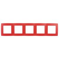 12-5005-23 ЭРА Рамка на 5 постов, Эра12, красный (10/100/1600)