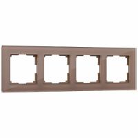 Рамка на 4 поста (латте, стекло) W0041142