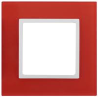 14-5101-23 ЭРА Рамка на 1 пост, стекло, Эра Elegance, красный+бел (10/50/1500)