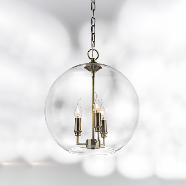 729131 Люстра SFERICO 3х40W E14 ЛАТУНЬ/ПРОЗРАЧНЫЙ