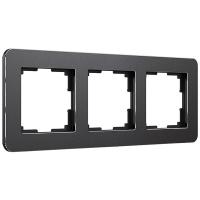W0032608/ Рамка на 3 поста Platinum (черный алюминий)