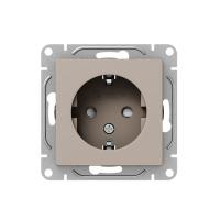 Механизм розетки, 16А, с заземлением, со шторками, кремовый Эпика EKF