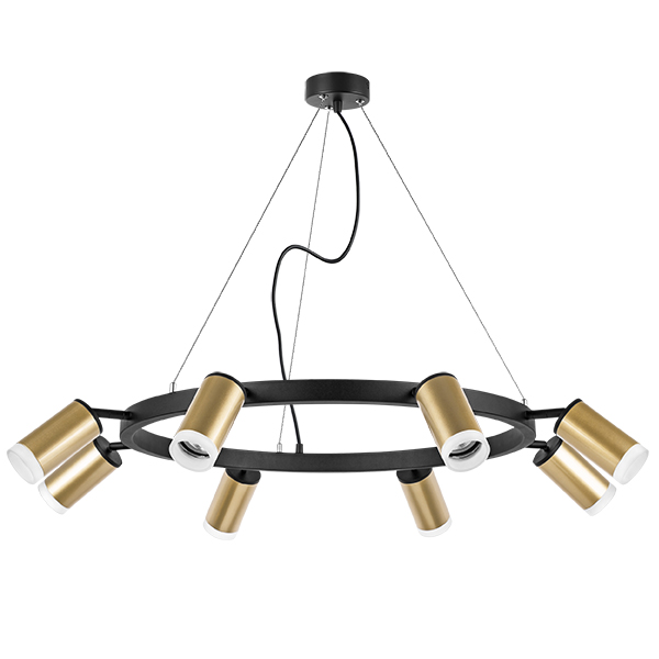 LR0184080 Люстра RULLO 8х50W GU10 ЧЕРНЫЙ/ЗОЛОТО (571018+214440-8+202430-8)