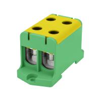Клемма вводная силовая КВС 16-95мм² 2-рядная желто-зеленая PE распределительная REXANT