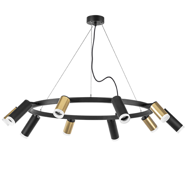 LR0204058750 Люстра RULLO 10х50W GU10 ЧЕРНЫЙ/ЗОЛОТО (571020+214440-5+214487-5+202430-10)