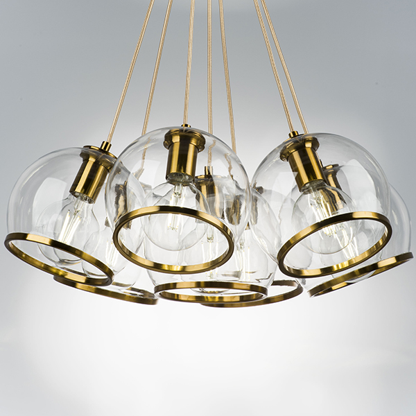 729071 Люстра SFERICO 7х40W E27 ЛАТУНЬ/ПРОЗРАЧНЫЙ