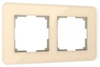 W0022443/ Рамка на 2 поста Elite (айвори  стекло)