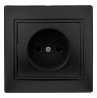 1-201-05 Intro Розетка 2P, 16А-250В, IP20, СУ, Plano, антрацит (10/200/2400)