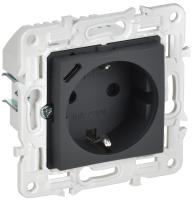 SKANDY Розетка с заземлением с защитными шторками 16А с USB C 18Вт SK-R17G графит IEK