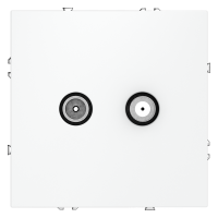 Розетка телевизионная встраиваемая VOLTUM S70 оконечная TV+SAT, (белый матовый)