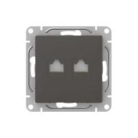 Механизм розетки RJ45 - 2шт, (cat5), мокко Эпика EKF