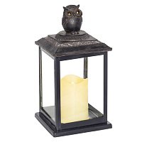 262479 Подсвечник с LED свечой (2 режима)  L14 W14 H28 см (2хАА  не прилаг.)