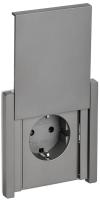 FORTE&PIANO Розетка 1-местная с заземлением с защитными шторками и крышкой безвинтовое крепление 16А IP44 FP519 сталь IEK