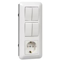 BLANCA С/У БЛОК: РОЗЕТКА с зазем.+ ВЫКЛ.2-клав.+ ВЫКЛ 2-клав, БЕЛЫЙ,розн.уп.Рос