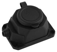 Колодка ЭРА K-1e-B-IP44 каучуковая с заземлением 1 розетка 16A IP44 черная