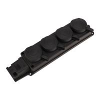 Колодка каучуковая 4 гнезда с крышкой черная, с/з, 16А, IP44, PROconnect