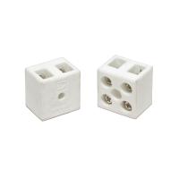Клемма керамическая латунь 10 мм²  2 пары контактов с крепежным отверстием (5 шт/уп) Промрукав