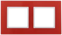 14-5102-23 ЭРА Рамка на 2 поста, стекло, Эра Elegance, красный+бел (5/50/1200)