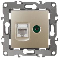12-3110-04 ЭРА Розетка комбинированная RJ45+TV, IP20, Эра12, шампань (10/100/2800)