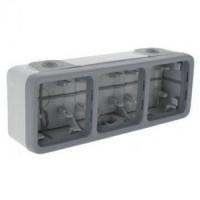 Legrand Plexo Серый Монтажная коробка 3-ая для наружного монтажа горизонтальная  IP55
