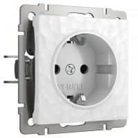 W1271101/ Розетка с заземлением и шторками (hammer белый)
