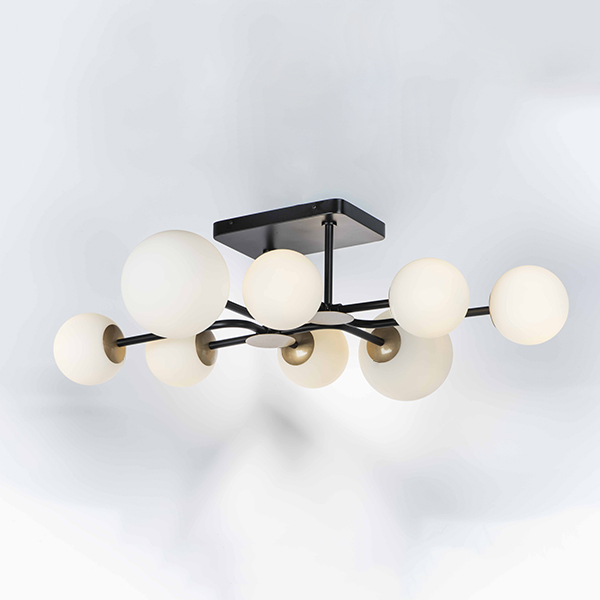 815380 Люстра CROCO 8х40W E14 ЧЕРНЫЙ МАТОВЫЙ/ЗОЛОТО