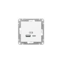 Механизм розетки USB-A+С, белый Эпика EKF