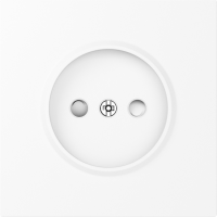 Накладка для розетки без заземления, со шторками 16A 250 В~, глянцевый белый, серия S08