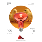 ИКЗК 230-100 R95 E27  Инфракрасная лампа ЭРА ИКЗК 230-100 R95 для обогрева животных и освещения 100 Вт Е27