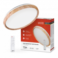 Светильник сд COMFORT WOOD 75Вт 230В 3000-6500K 6000Лм 490x90мм с пультом ДУ IN HOME