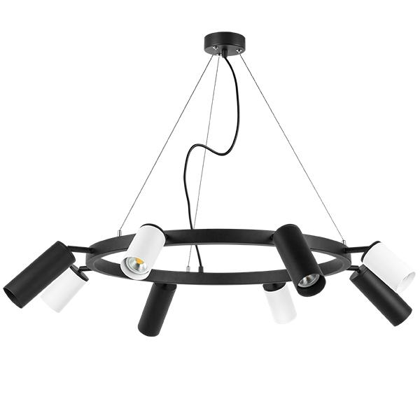 LR018364874 Люстра RULLO 8х50W GU10 ЧЕРНЫЙ/БЕЛЫЙ (571018+214436-4+214487-4)