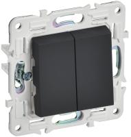 SKANDY Выключатель 2-клавишный проходной 10А SK-V05G графит IEK