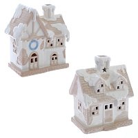 263778 Фигурка декоративная Домик с подсветкой  L14 W9 2 H15 5 см  (2хAG13)  2в.