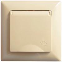 VS2812116 Розетка 1х с заземлением со шторками крем