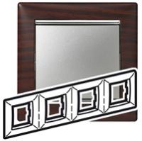 Legrand Valena Темное дерево/Серебро Рамка 4-ая горизонт.