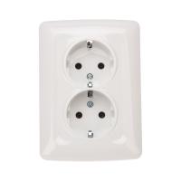 DEA Розетка 2-ая керамика с/з с/у 16А Бел KRANZ 