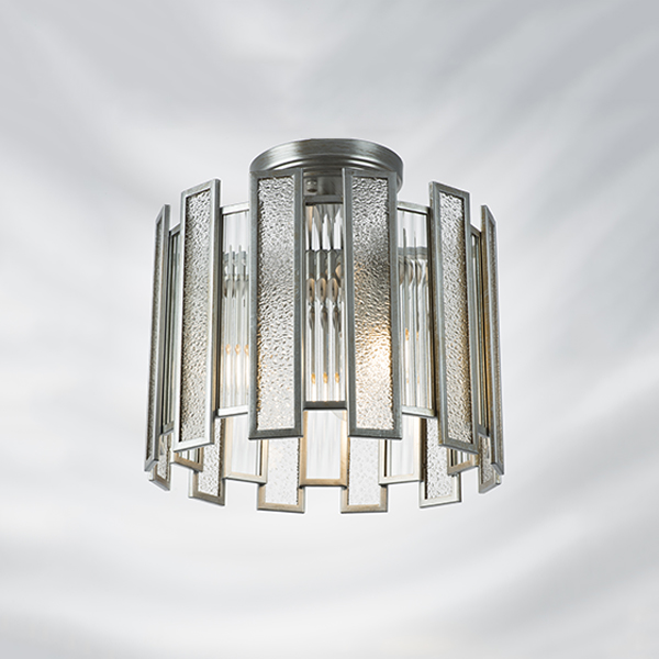 712044 Люстра AGAVE 3х40W E27 СЕРЕБРО С ПАТИНОЙ/ПРОЗРАЧНЫЙ