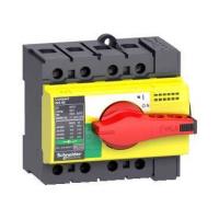 ВЫКЛЮЧАТЕЛЬ-РАЗЪЕДИНИТЕЛЬ INS80 4П КРАСНАЯ РУКОЯТКА/ЖЕЛТАЯ ПАНЕЛЬ