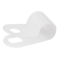 Кабельная скоба под винт REXANT 6 мм, белая, упаковка 50 шт.