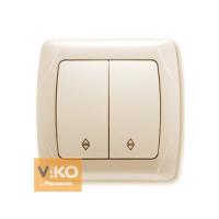 90562017 Выключатель 2-кл проходной крем VIKO Carmen