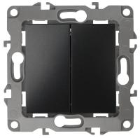 12-1106-05 ЭРА Переключатель двойной, 10АХ-250В, IP20, Эра12, антрацит (10/100/2500)