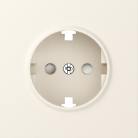 Накладка для розетки Schuko с заземлением, со шторками 16A 250 В~, матовый кремовый, серия S08